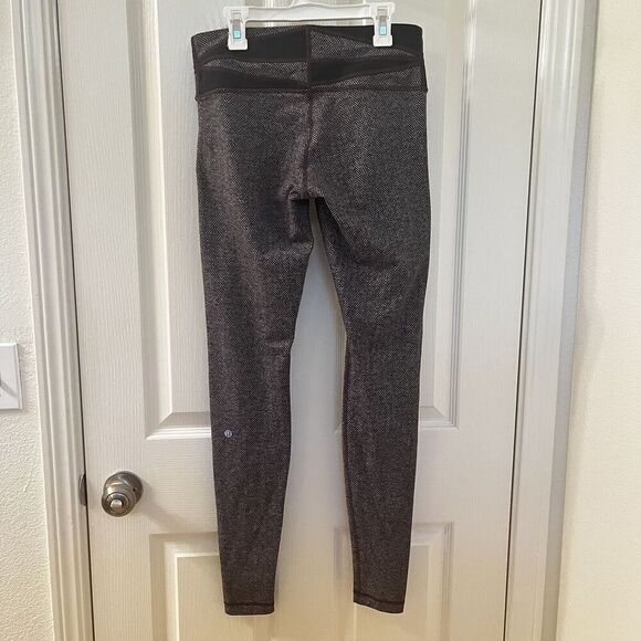 Lululemon Wunder Under Pant Leggings Giant Herringbone Black Heathered Women's 8 - Picture 8 of 14